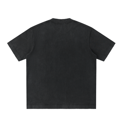 The Baseline Heavyweight Tee in vintage-wash Black — back
