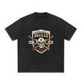 The Baseline Heavyweight Tee in vintage-wash Black — front