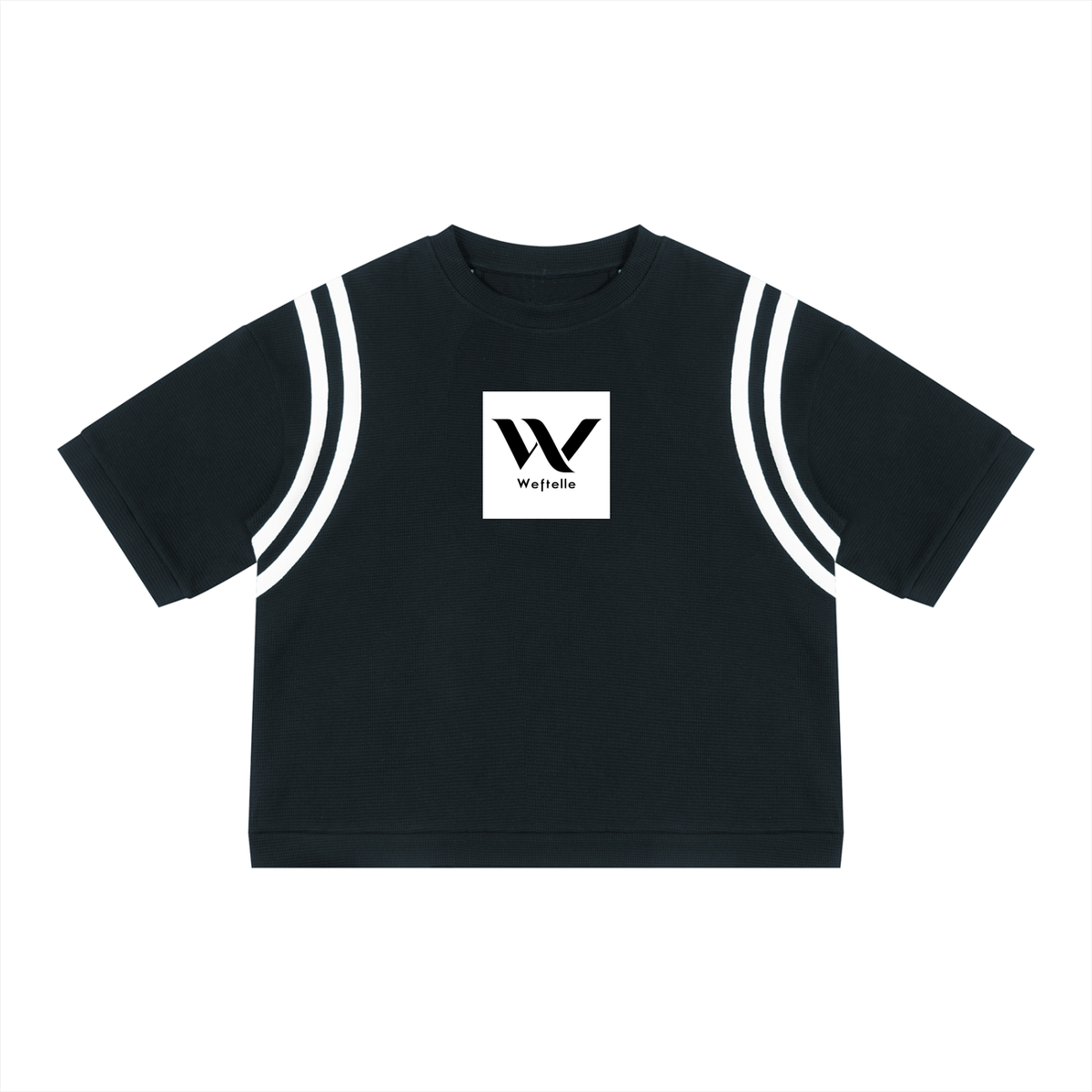 Unisex Color Block Waffle Boxy T-Shirt