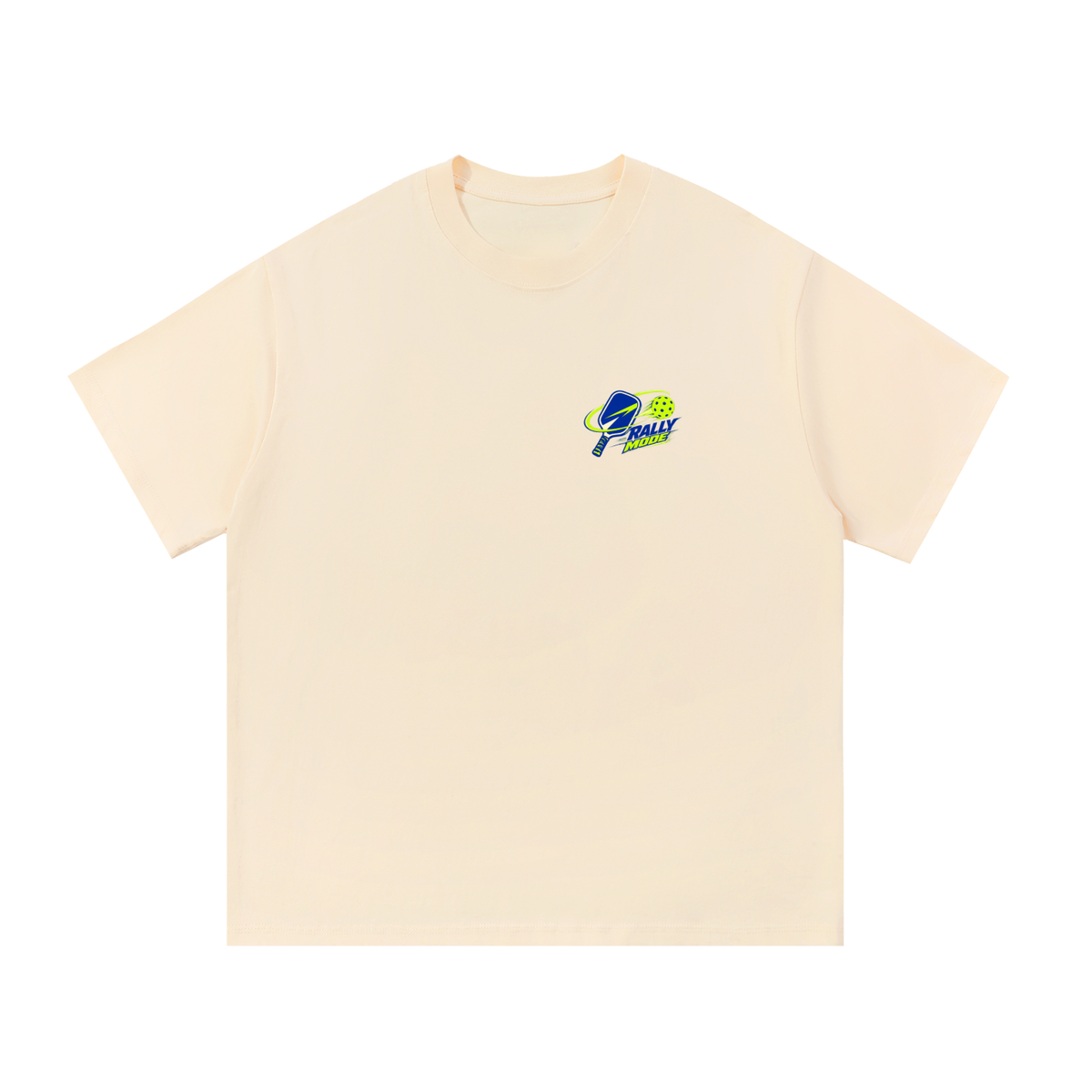 Apricot essential cotton T-shirt with small chest logo, crew neck, short sleeves